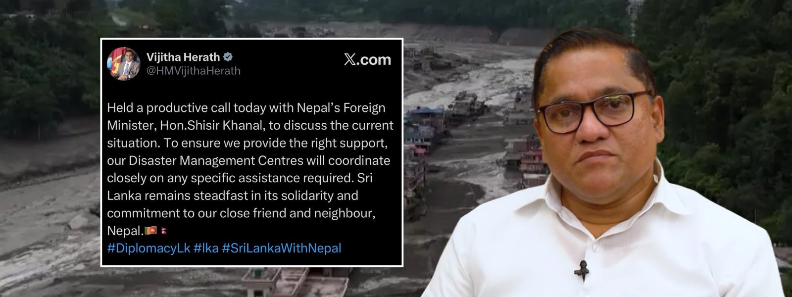 SL Reaffirms Support For Nepal Amid Floods